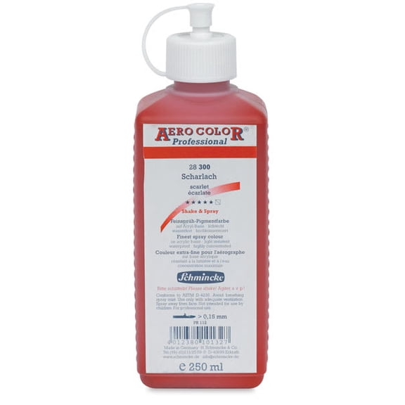Schmincke Aero Color Professional Airbrush Color - 250 ml, Scarlet