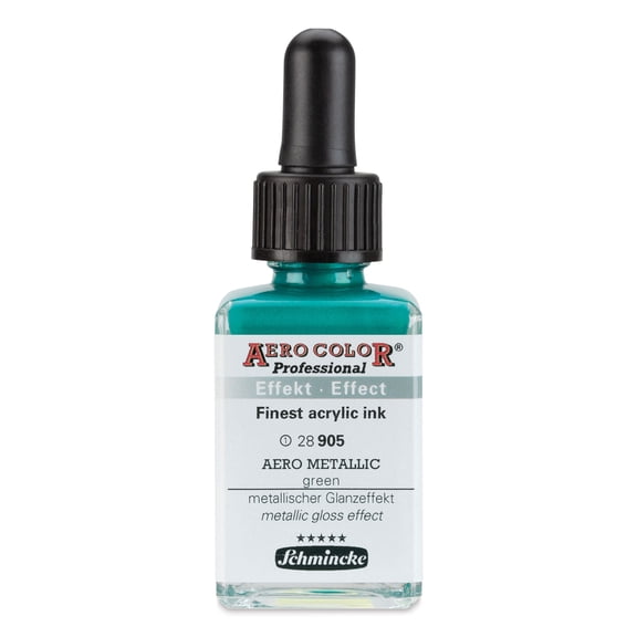 Schmincke Aero Color Professional Airbrush Color - 28 ml, Aero Metallic Green