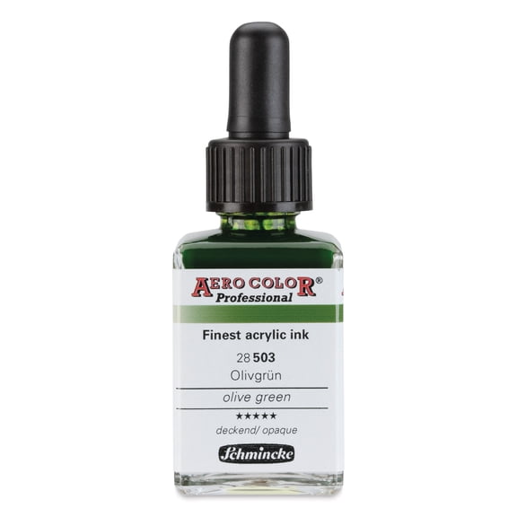 Schmincke Aero Color Professional Airbrush Color - 28 ml, Olive Green
