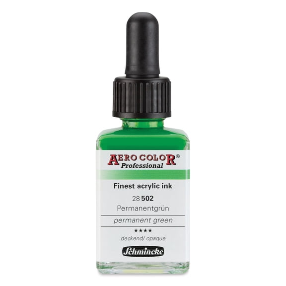 Schmincke Aero Color Professional Airbrush Color - 28 ml, Permanent Green