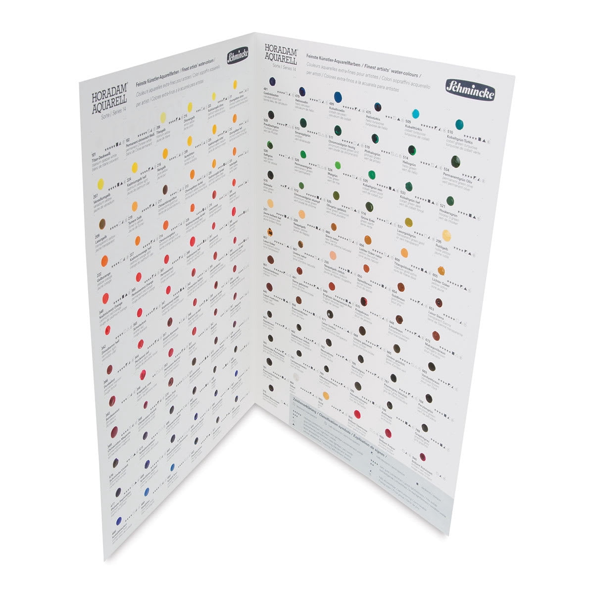 Schmincke Horadam Aquarell Artist Watercolor - 140 Color Dot Card