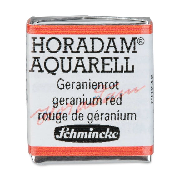 Schmincke Horadam Aquarell Artist Watercolor - Geranium Red, Half Pan