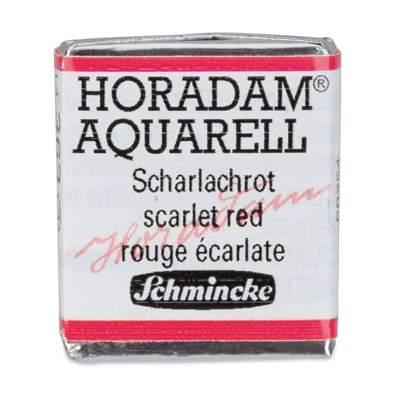 Schmincke Horadam Aquarell Watercolor - Scarlet Red, Half Pan