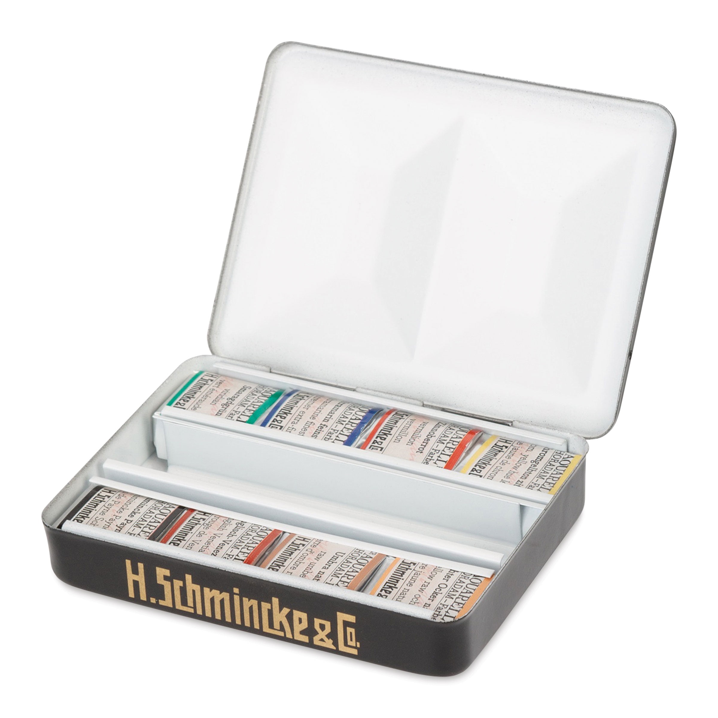 Schmincke Retro Watercolor Set with 8 Half Pans in Metal Box