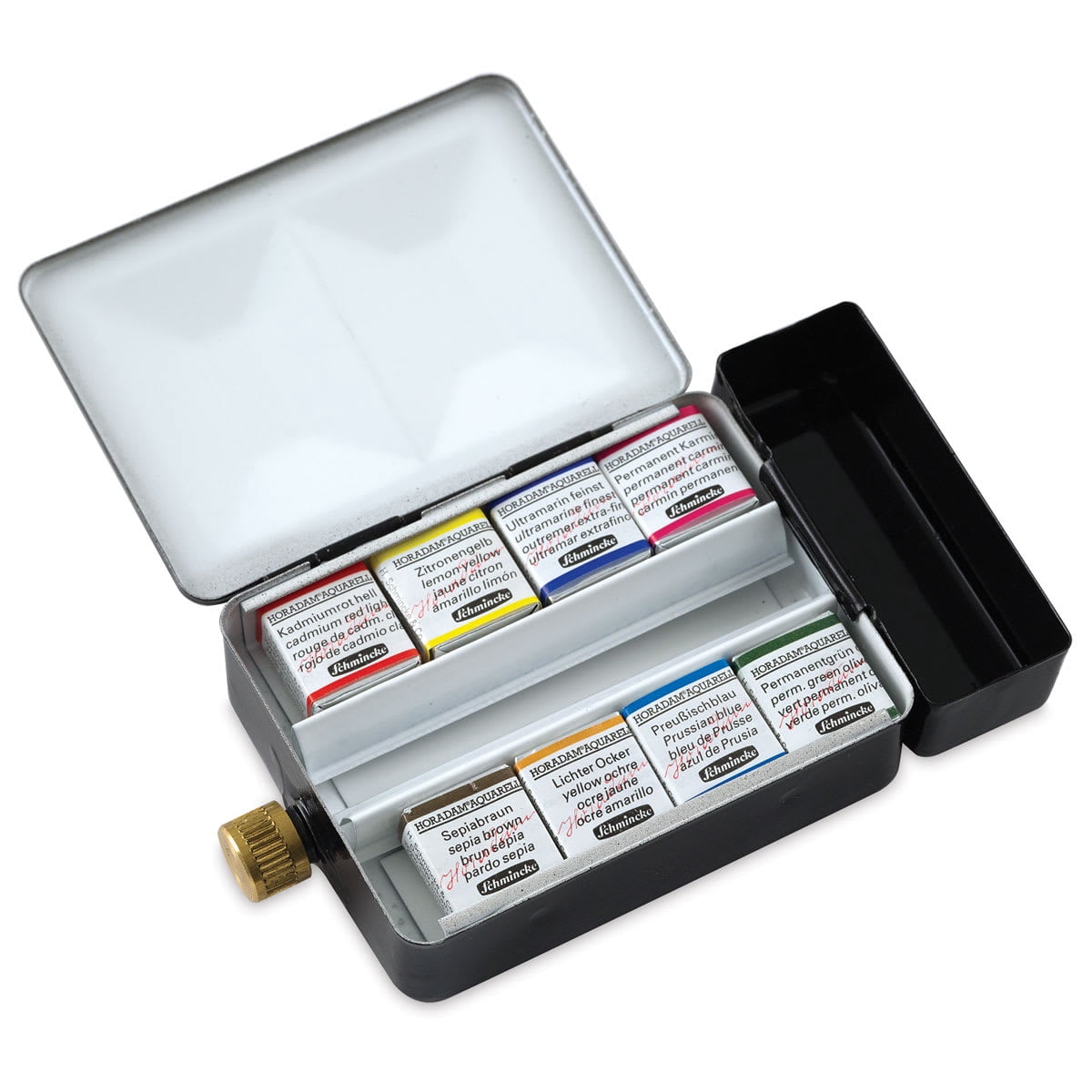 Schmincke Horadam Aquarell Watercolor Pans - Set of 8 Travel Set, Assorted Colors, Half Pans