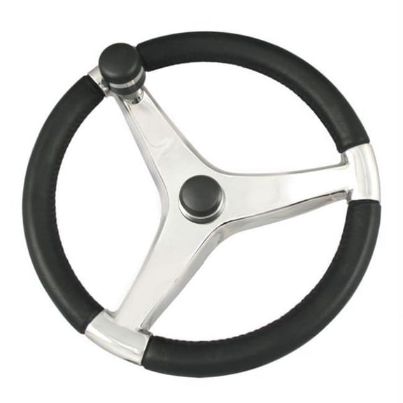 Schmitt Evo Pro 316 Cast Stainless Steel Steering Wheel with Control Knob 15.5in. Diameter