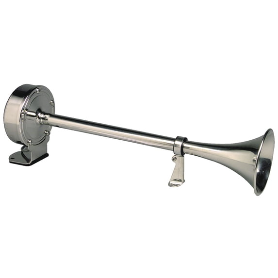 Schmitt Marine Deluxe All-Stainless Single Trumpet Horn - 12V | Bundle of 2
