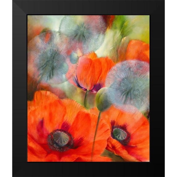 Schmucker, Annette 12x14 Black Modern Framed Museum Art Print Titled - Mohn und Pustelblumen