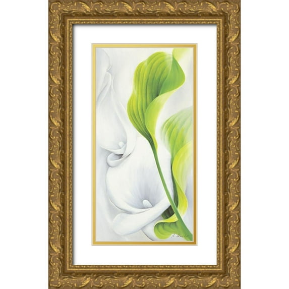 Schmucker, Annette 14x24 Gold Ornate Wood Framed with Double Matting Museum Art Print Titled - Calla II