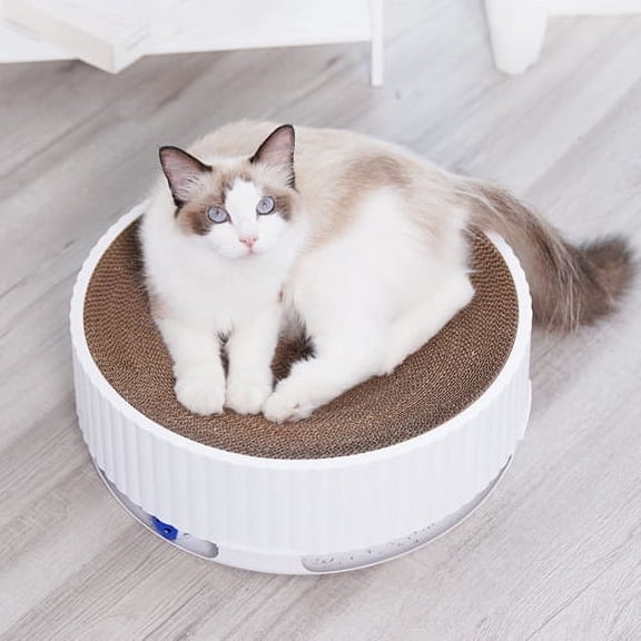 Schnappi 18-inch oversized cat scratching pad with interchangeable cores and round nest design for your cat's comfort.
