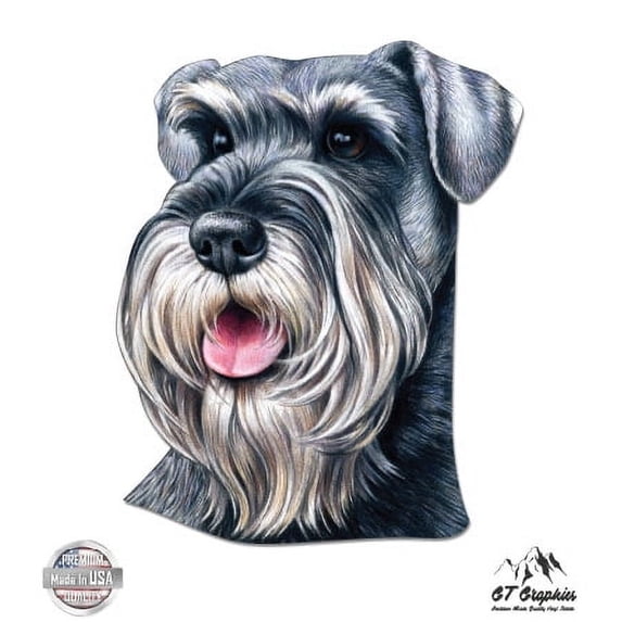 Schnauzer - 5" Vinyl Sticker - For Car Laptop I-Pad - Waterproof Decal