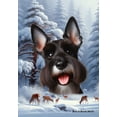 thumbnail image 1 of Schnauzer Black Cropped - Best of Breed  Winter Wonderland House Flag 28" x 40", 1 of 1