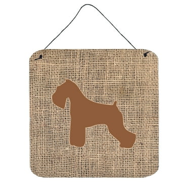 Schnauzer Burlap and Brown BB1073 Wall or Door Hanging Prints