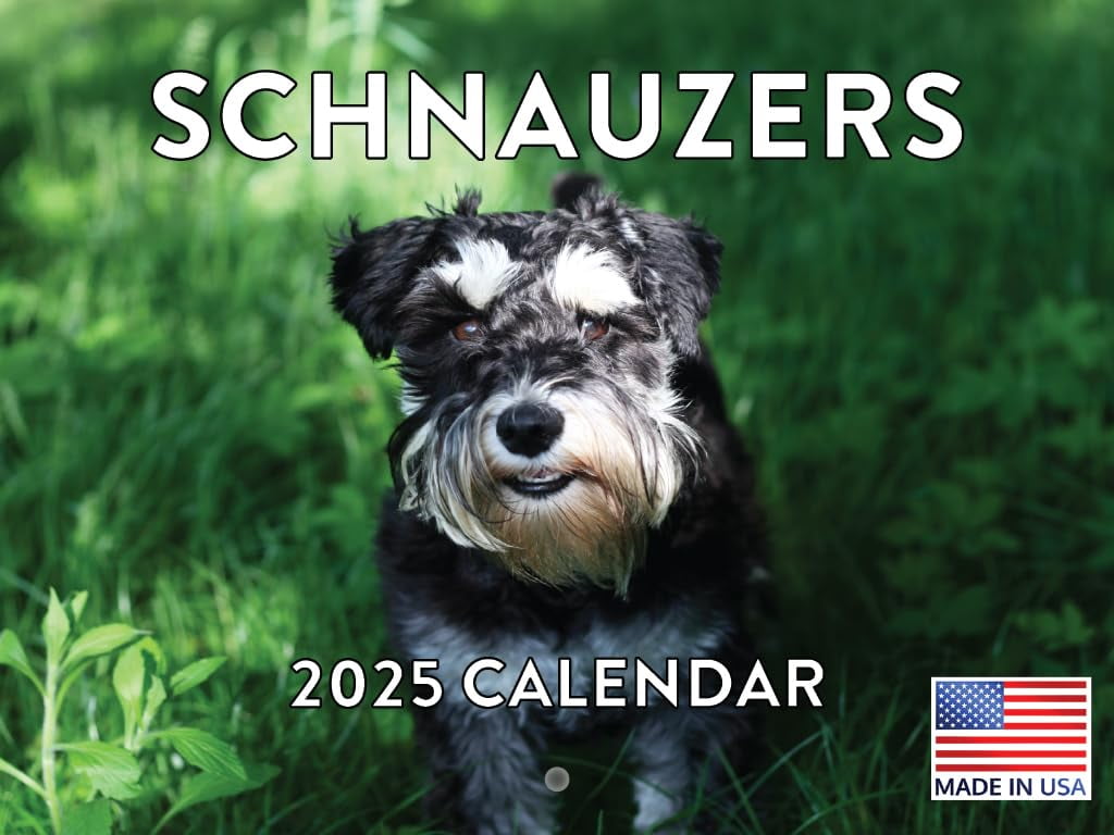 Schnauzer Calendar 2025 Monthly Wall Calender 12 Month