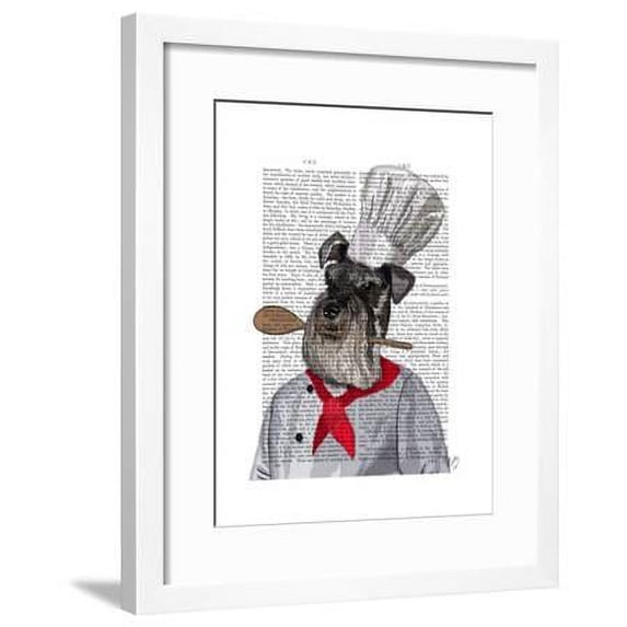 Schnauzer Chef, Animals Framed Art Print Wall Art by Fab Funky Sold by Art.Com