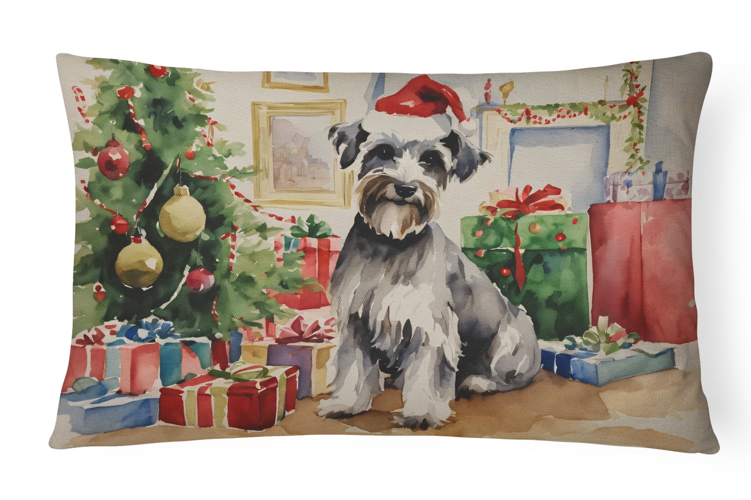 Schnauzer christmas pillow cheap