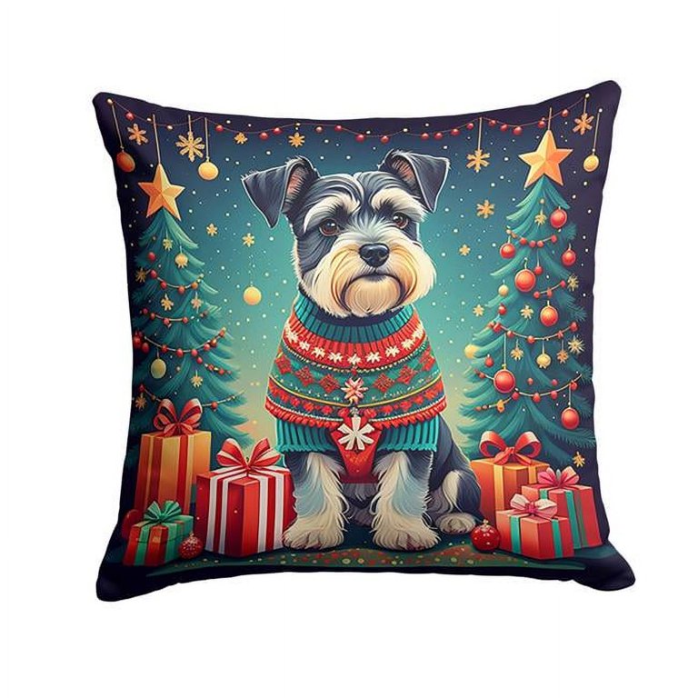 Pug Dog Christmas Pillow Covers Set Of 2 - Merry Xmas Decorative Square Cushion Cases
