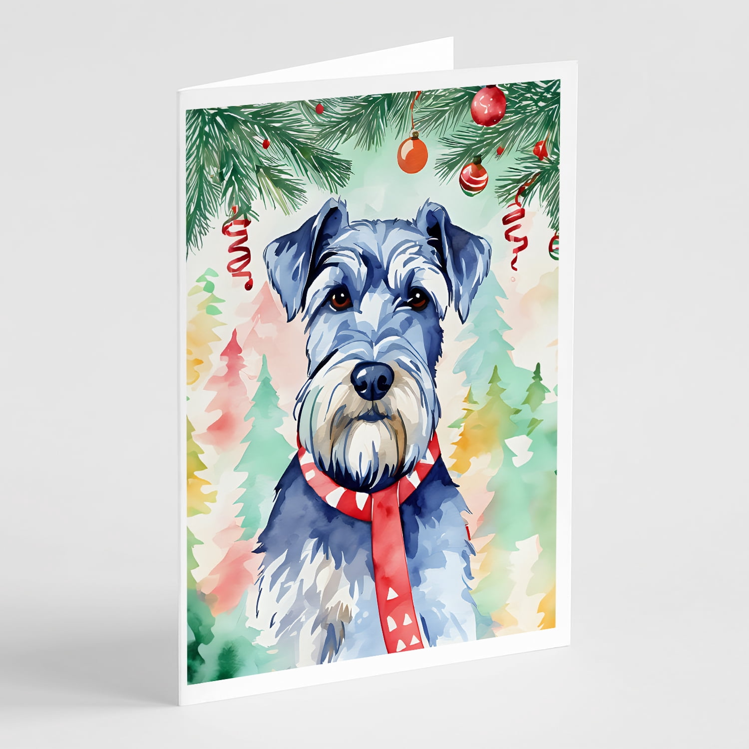 Schnauzer Christmas Greeting Cards Pack of 8 7 in x 5 in