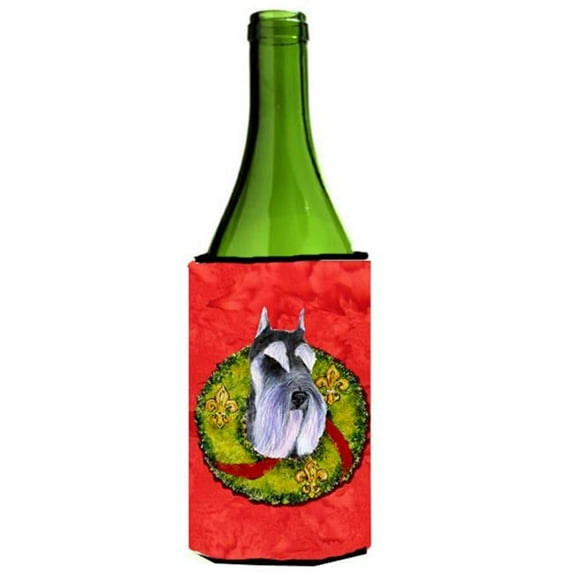 Schnauzer Christmas Wreath Wine bottle sleeve Hugger - 24 oz.