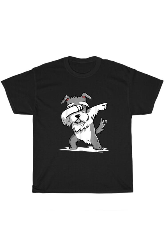 Schnauzer Cute Dabbing Dab Dance Pet Dog Lover T-Shirt Unisex Funny Tee Gift NEW