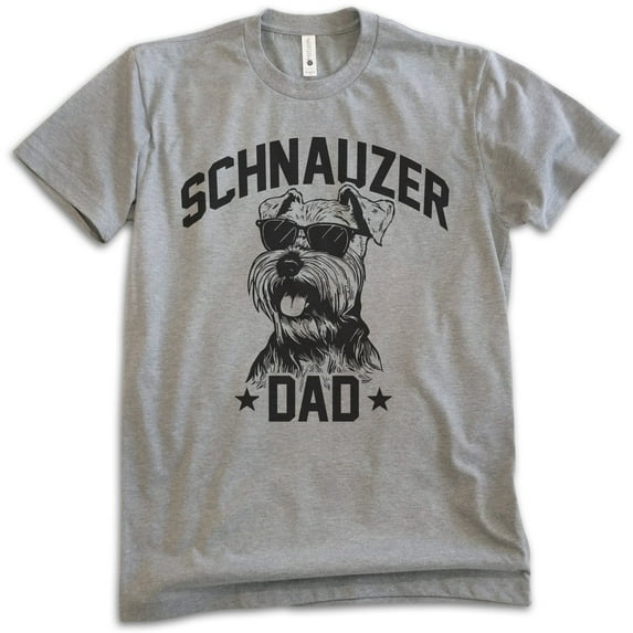 Schnauzer Dad, Unisex Men's Shirt, Mini Schnauzer, Schnauzer Owner, Funny Dog Dad Gift, Dark Heather Gray, Large