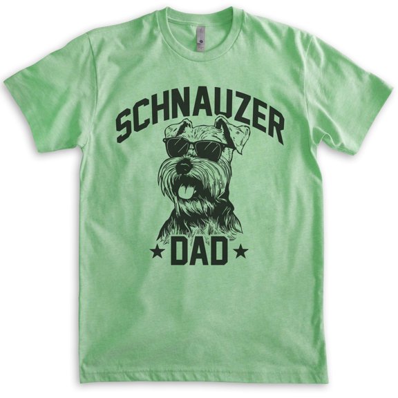 Schnauzer Dad, Unisex Men's Shirt, Mini Schnauzer, Schnauzer Owner, Funny Dog Dad Gift, Heather Apple Green, X-Small