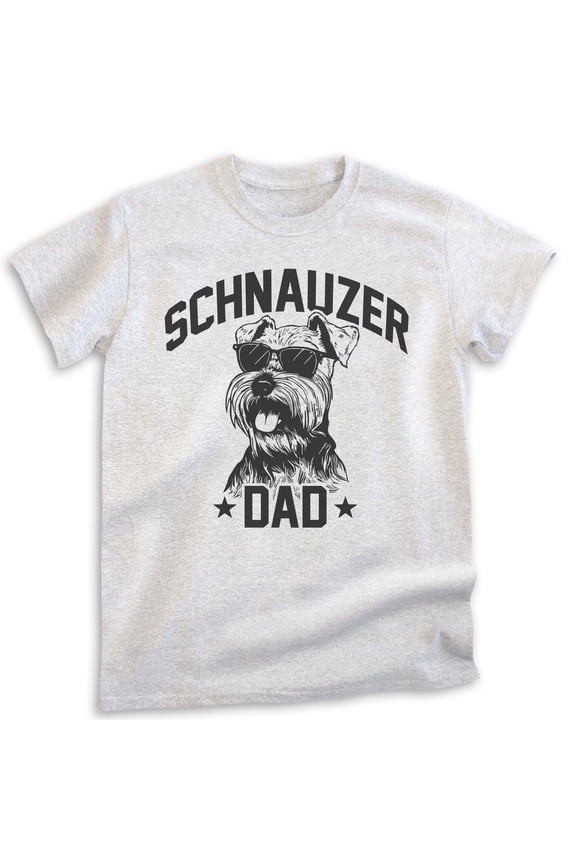 Schnauzer Dad, Unisex Men's Shirt, Mini Schnauzer, Schnauzer Owner, Funny Dog Dad Gift, Heather Ash, X-Small