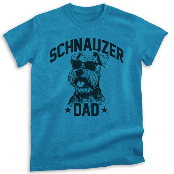 Schnauzer Dad, Unisex Men's Shirt, Mini Schnauzer, Schnauzer Owner, Funny Dog Dad Gift, Heather Blue, 3X-Large