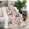 thumbnail image 1 of Schnauzer Dog and Flower Floral Blanket,Comfortable Soft Flannel Throw Blanket,All Season,Warm Lightweight Blankets for Sofa Bed Couch Living Room Chair,50"x60", 1 of 4