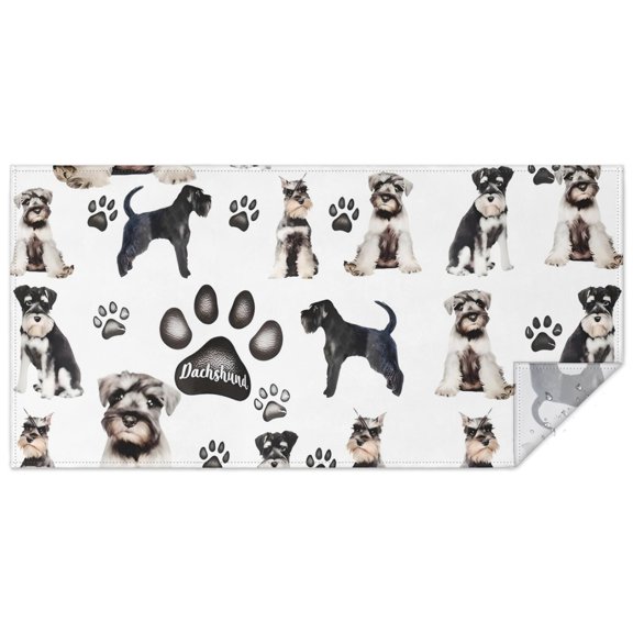 Schnauzer Dogs Rectangle Tablecloth 60"x120",Waterproof Polyester Rectangle Table Cloth, Wipeable Spillproof Polyester Tablecloth for Dining, Camping, Indoor and Outdoor