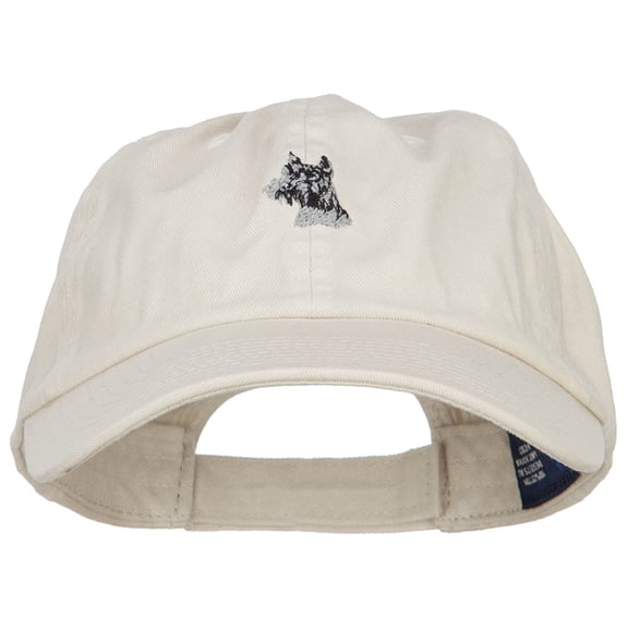 Schnauzer Dog Head Embroidered Low Cap - Putty OSFM