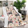thumbnail image 1 of Schnauzer Dog and Pioneer Flower Blanket,Comfortable Soft Lamb Wool Throw Blanket,All Season,Warm Lightweight Blankets for Sofa Bed Couch Living Room Chair,60"x80", 1 of 4