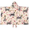 thumbnail image 1 of Schnauzer Dog and Pioneer Flower Hooded Bath Towel，60"x35" for Ages 3 To 12 Kids, Quick Dry Lightweight Soft Microfiber Hood Beach Towel Cover Up for Kids, 1 of 7