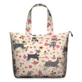 thumbnail image 1 of Schnauzer Dog and Pioneer Flower Travel Tote Bags for Women Carry On,Large Weekender Bags for Women Travel,Multi Functional Duffle Bag for Work,Shopping,Sports, 1 of 5