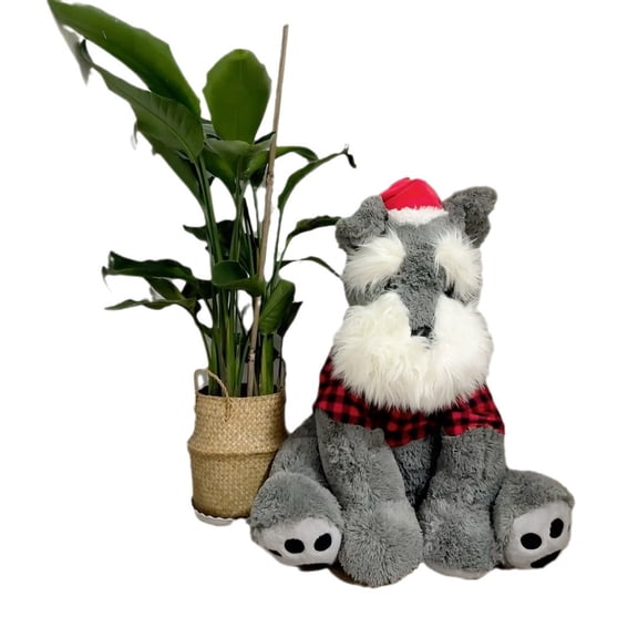 Schnauzer Dog Plush Toy, Cute Puppy Stuffed Animal Doll, Soft Cozy Plush Figure for Home Decor, Comfort Companion Gift, Collectible Dog Plush