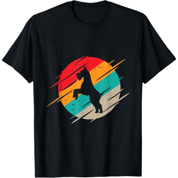 Schnauzer Dog Retro Vintage Sunset Distressed Silhouette T-Shirt