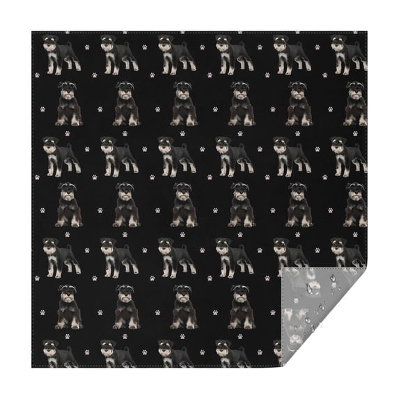 Schnauzer Dog Square Tablecloth,Waterproof Square Table Cover,Wipeable Spillproof Washable Table Cover for Home Kitchen Party Decor 52"x52"(132x132cm)