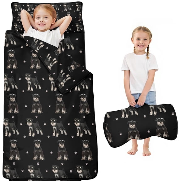 Schnauzer Dog Toddler Nap Mats for Kids Preschool,Sleeping Mat Bag or Kids,Toddler Sleeping Bag,Toddler Nap Mat or Daycare