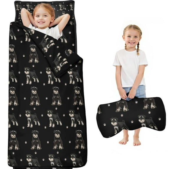 Schnauzer Dog Toddler Nap Mats for Kids Preschool,Sleeping Mat Bag or Kids,Toddler Sleeping Bag,Toddler Nap Mat or Daycare