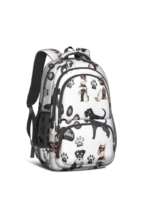 Schnauzer Dogs Backpack for School,Cute School Bag,Schoolbag with Adjustable Shoulder Straps & Padded Back,16.9 Inch