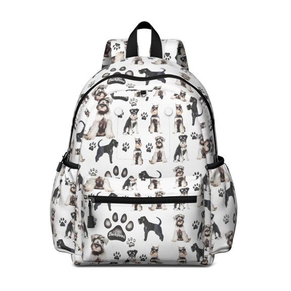 Schnauzer Dogs Backpack for School,Cute School Bag,Schoolbag with Adjustable Shoulder Straps & Padded Back,13.4"x11"x4.7"