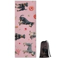thumbnail image 1 of Schnauzer Dogs and Pioneer Flower Hot Yoga Mat Towel Non Slip for Hot Yoga - Quick-Drying Yoga Mat Cover with 4 Corner Pockets with Travel Bag - Hot Yoga Towel Non Slip 70"x26", 1 of 6