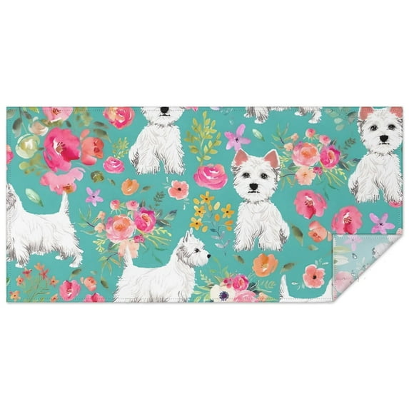 Schnauzer Dogs Rectangle Tablecloth 60"x120",Waterproof Polyester Rectangle Table Cloth, Wipeable Spillproof Polyester Tablecloth for Dining, Camping, Indoor and Outdoor