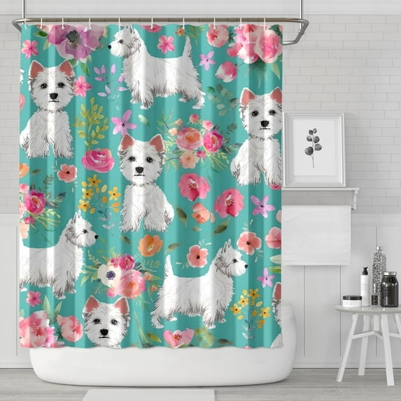 Schnauzer Dogs Shower Curtain 84"x72" ,Bathroom Decorative Shower Curtains Set with 12 Hooks,Modern Waterproof Washable Shower Curtain