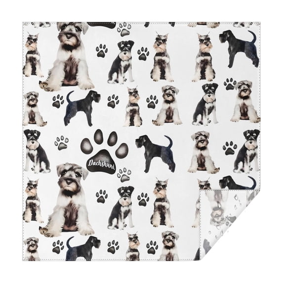 Schnauzer Dogs Square Tablecloth,Waterproof Square Table Cover,Wipeable Spillproof Washable Table Cover for Home Kitchen Party Decor 60"x60"(152x152cm)