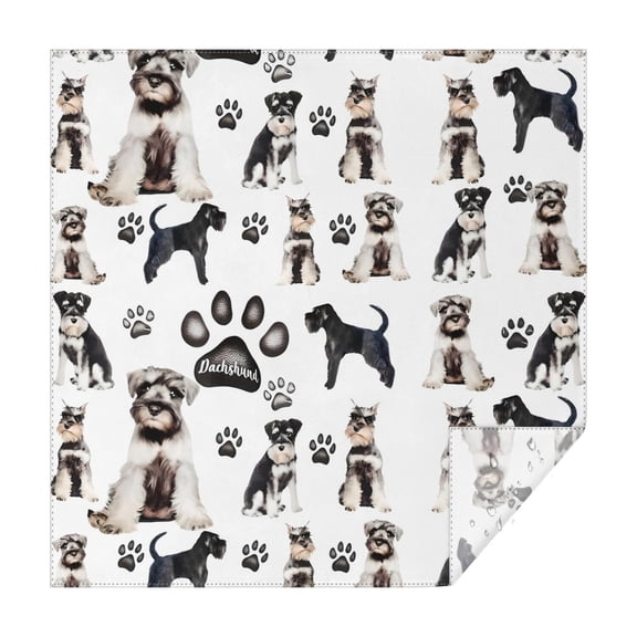 Schnauzer Dogs Square Tablecloth,Waterproof Square Table Cover,Wipeable Spillproof Washable Table Cover for Home Kitchen Party Decor 60"x60"(152x152cm)