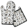 thumbnail image 1 of Schnauzer Dogs with Paw Kitchen Oven Mitt and Pot Holder Sets 2 Pcs for Baking, Cooking and Grilling, Heat Resistant Up To 392 °F, 1 of 7