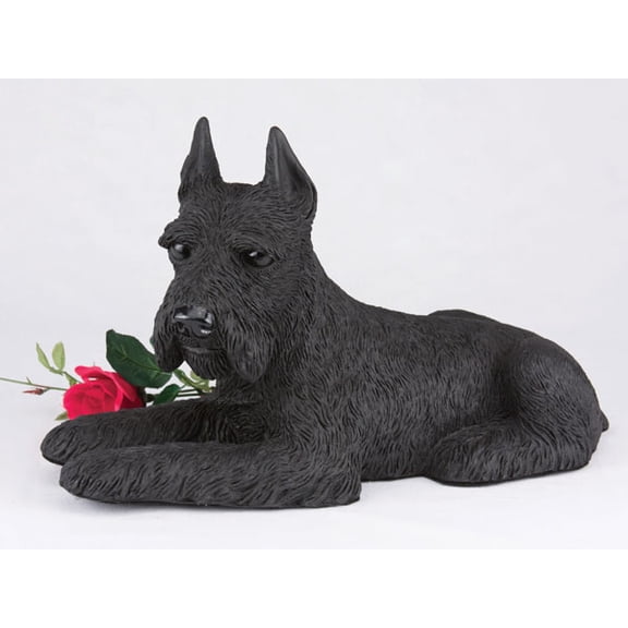 Schnauzer Ears Up Black Cremation Pet Urn for a Dog Memorial in remembrance of your beloved family pet