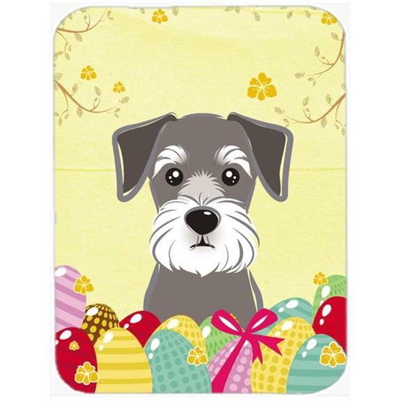 Schnauzer Easter Egg Hunt Glass Cutting Board- Large