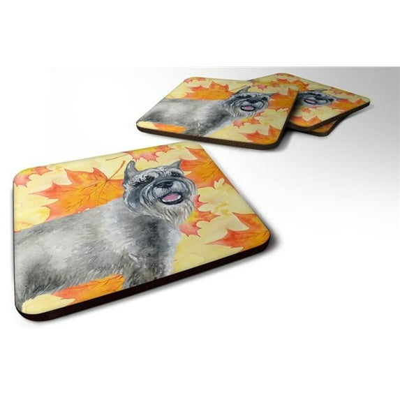 Schnauzer Fall Foam Coaster, 3.5 x 3.5 in. - Set of 4
